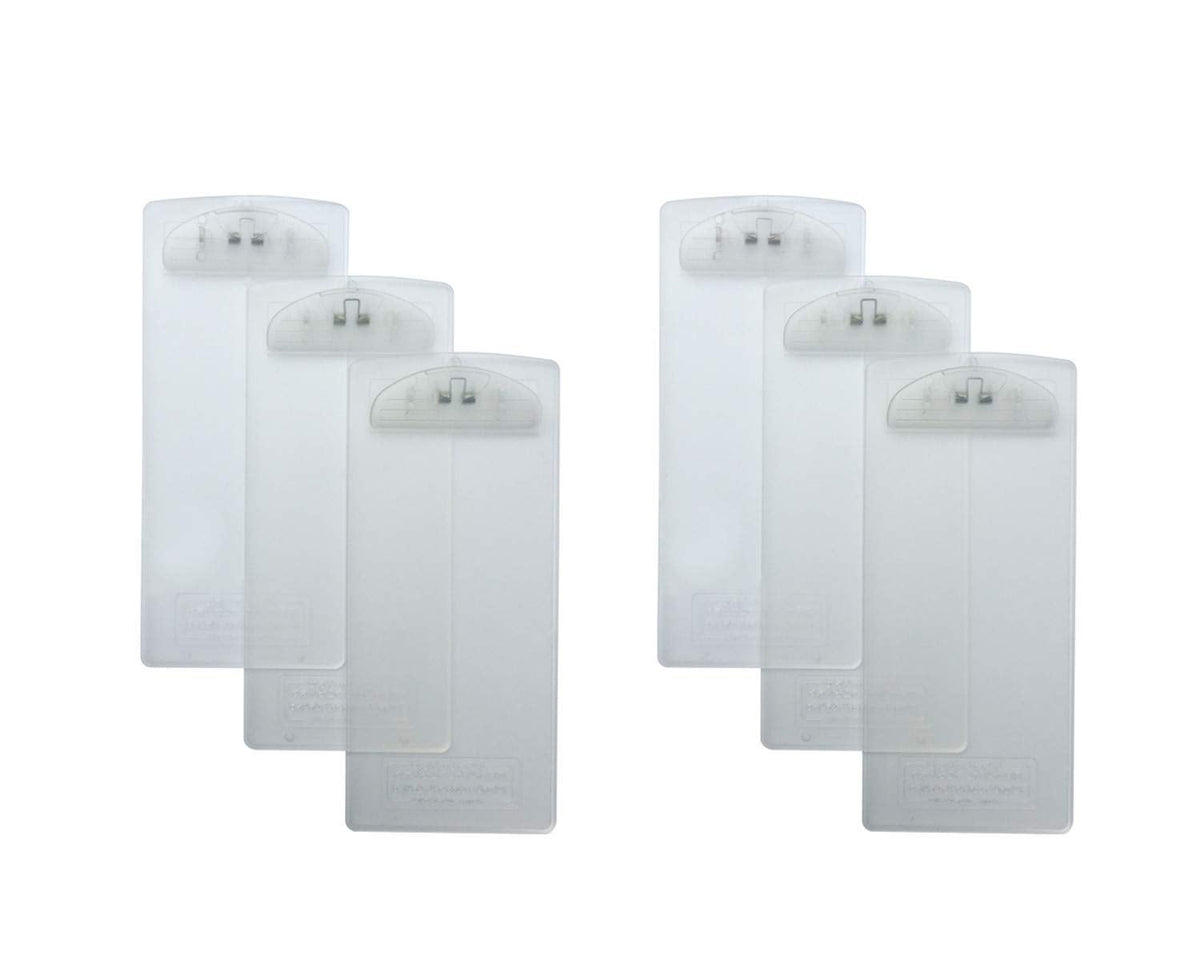 Plastic Clipboard, for Memo, Menu, Credit Card Receipt, 4x9in, 6-Pack (Transparent)