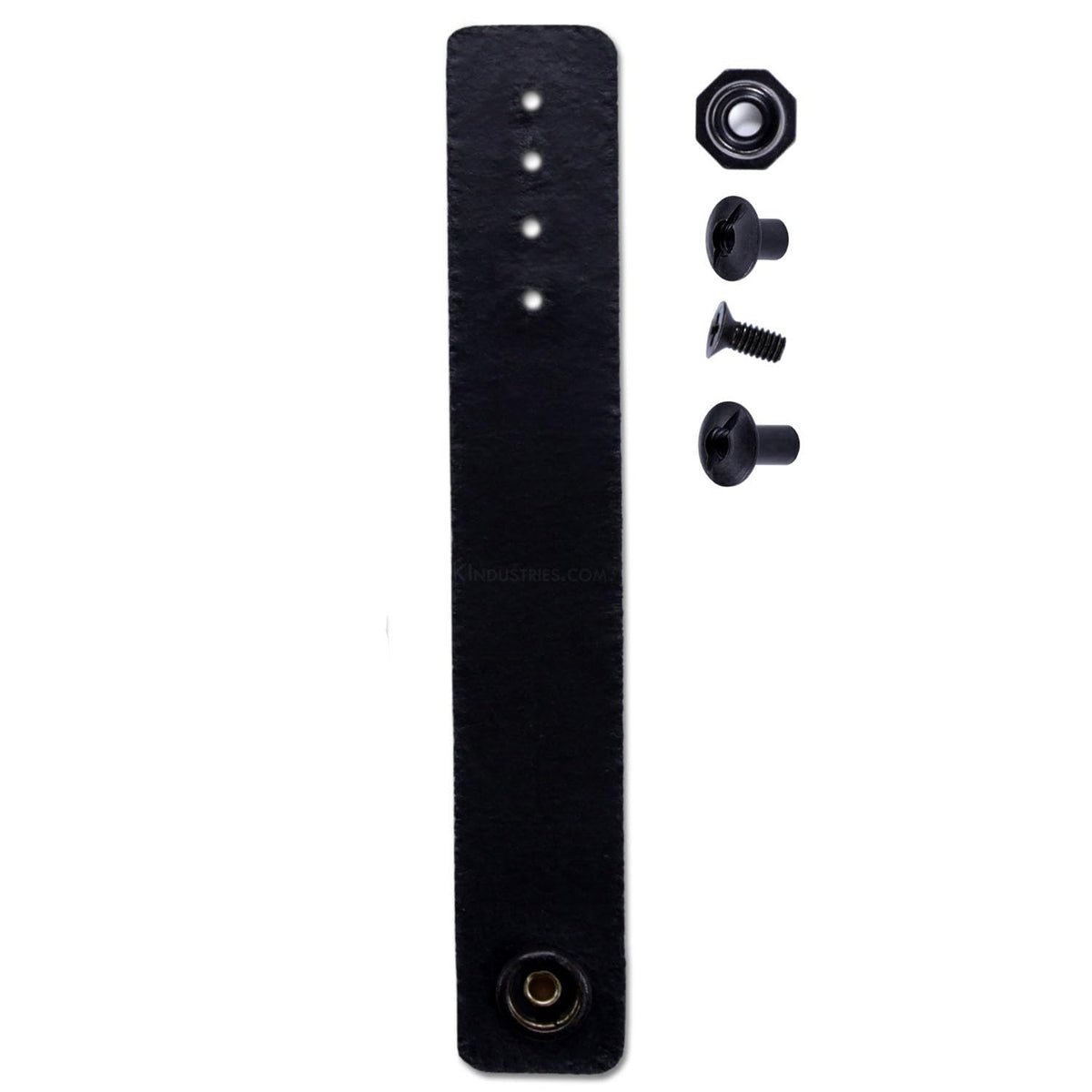 IWB Belt Loop - (8-9oz Leather) - Black w/Black Pull-The-Dot Snap & Mounting Hardware - 6.0 x 0.875 Inches - for IWB Holster Carry - (Fit 1.25-2.00 Inch Belts (Adjustable)