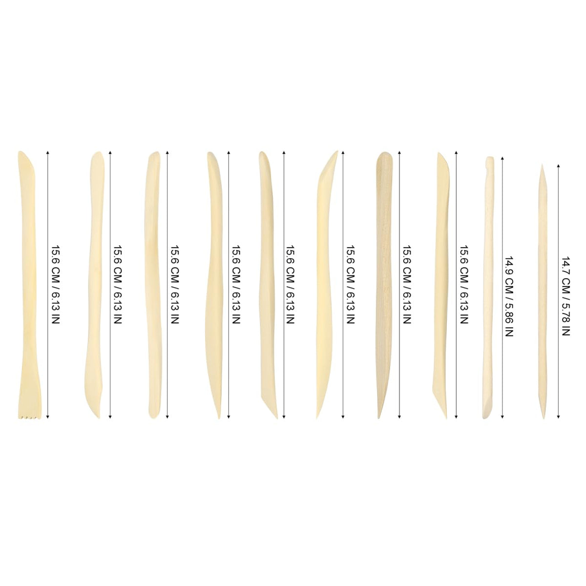 VILLCASE 30pcs Wooden Clay Sculpting Tools, 6.1'' Double Ended Clay Modeling Tools for Cutting Shaping Carving, Polymer Pottery Dough Ceramic Modeling Kit for Classrooms, Beginners, Group Activities
