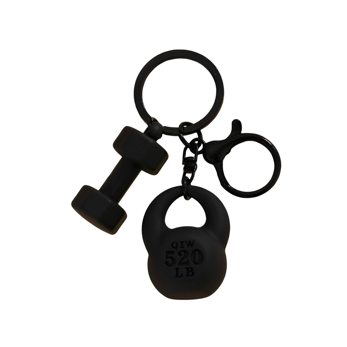 GKDFK Fitness Dumbbell Kettlebell Keychain Gym Key Chain Accessories Purse Backpack Bag Charms Gift for Women Men Gym Lovers (Black)