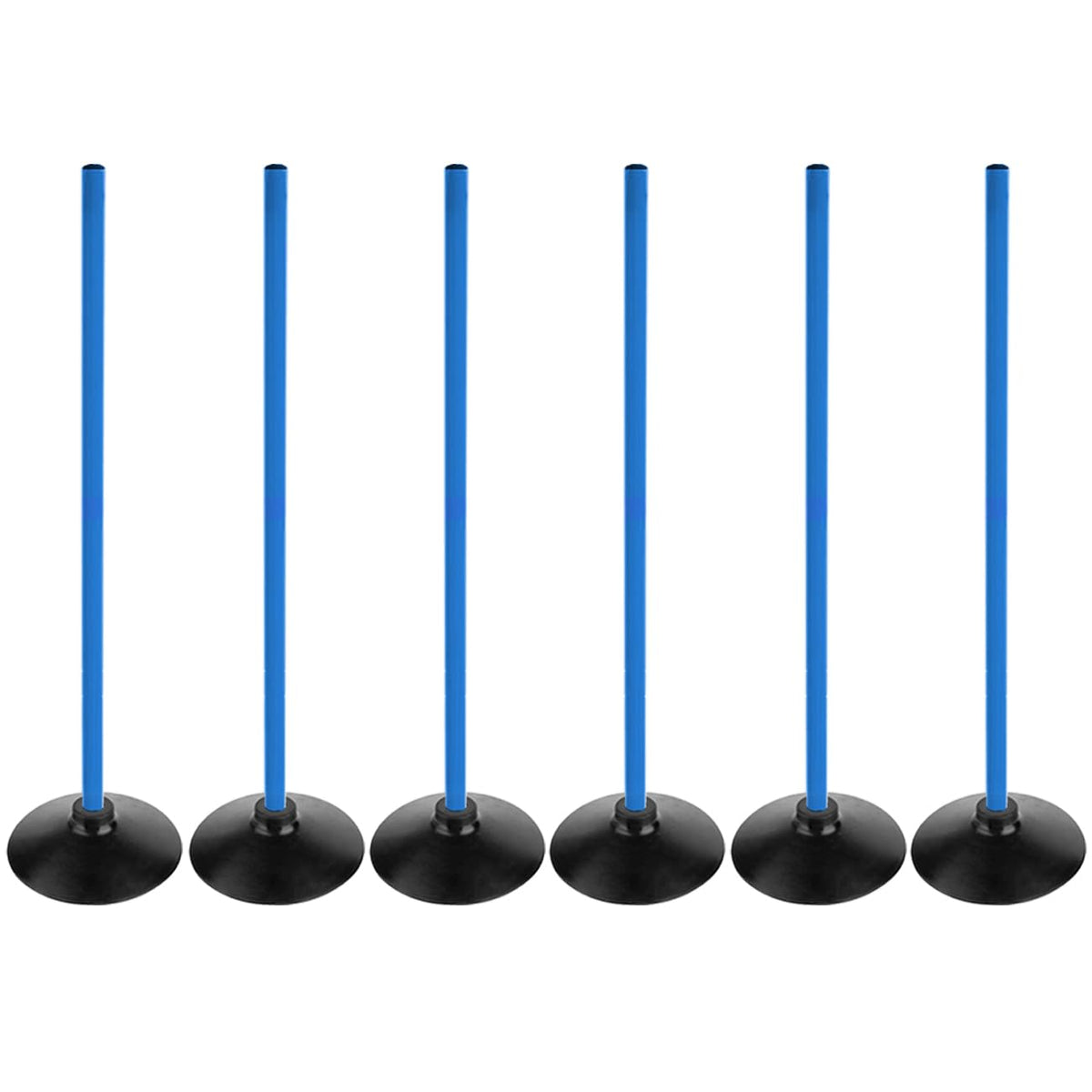 ASENVER Blue Soccer Agility Poles Set Detachable Sports Trainning Speed Pole Slalom Poles with Rubber Base Sport Traning Equipment (3.3 FT, Pack of 6)