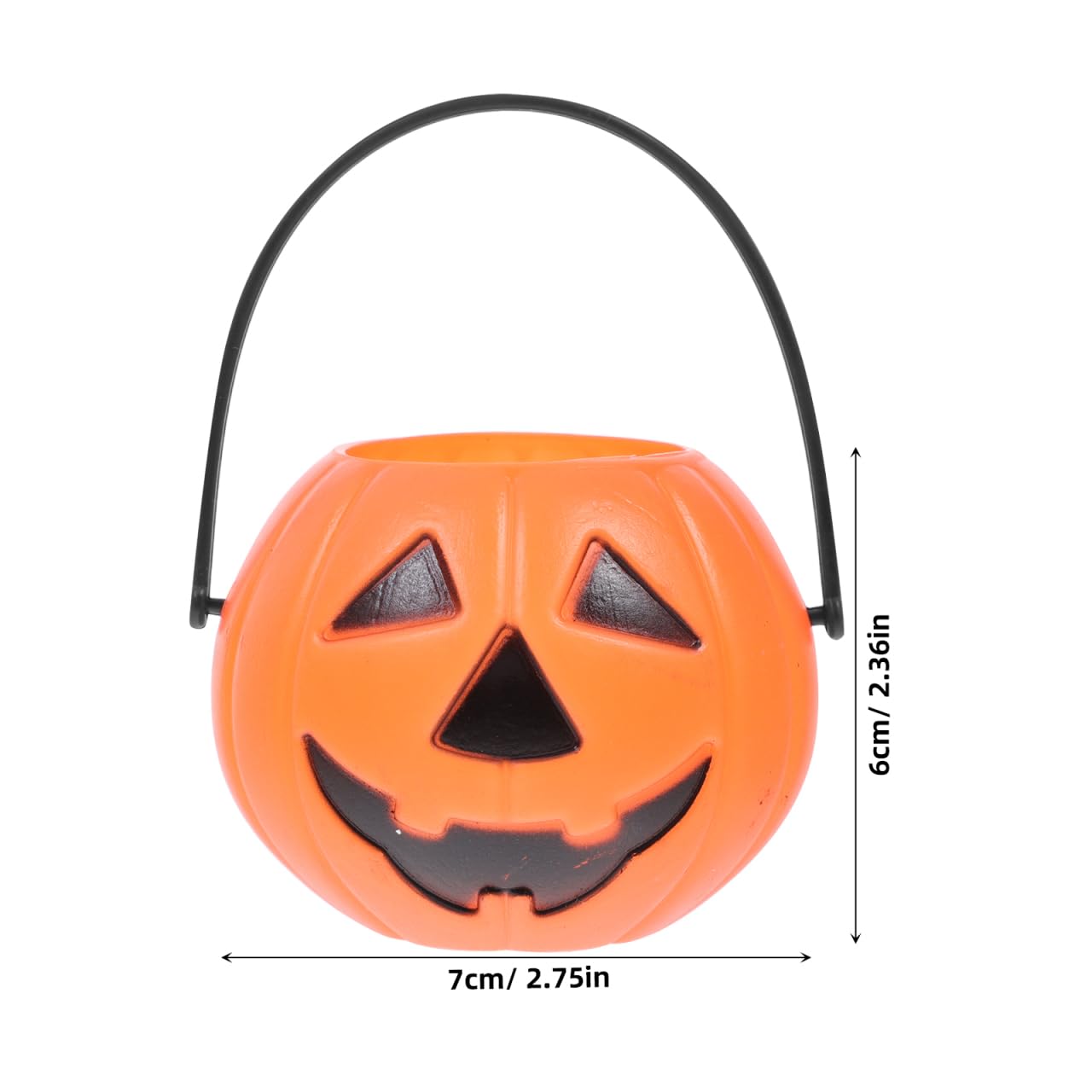 STOBOK Halloween Pumpkin Bucket - 8pcs Trick or Treat Children Portable Plastic Candy Buckets Jack O Lanterns - Desktop Decoration Candlestick Candy Holder Pail Party Favor Basket Party Supplies