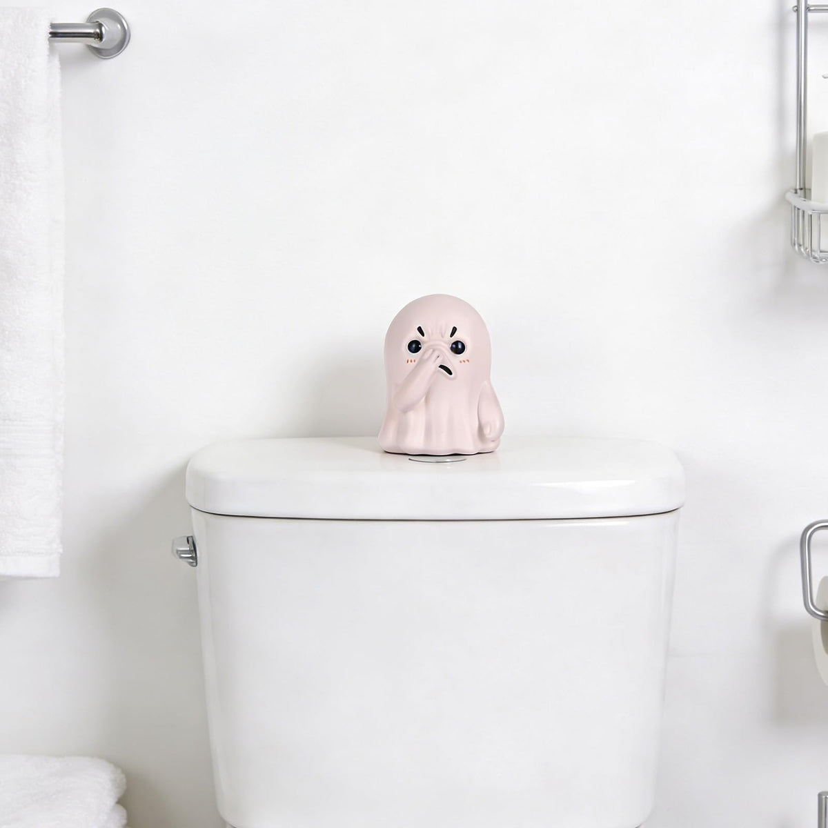 oliruim Holding Nose Ghost Cute Statue, Quirky Bathroom Shelf Decor, Funny Toilet Decor Knick Knack, Unique Creative Gift