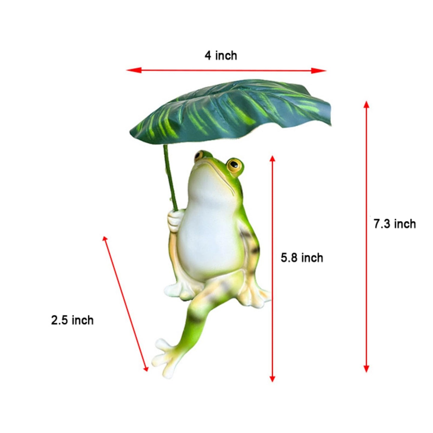 OwMell Frog Statue for Garden, Green Frog Figurine for Outdoor Decor Yard and Garden Decoration Resin Sculpture - Umbrella
