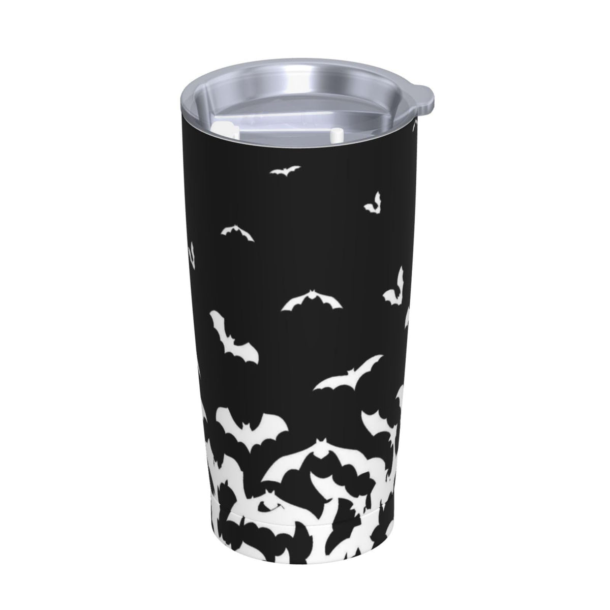 TOUNHEYA Halloween Bat Tumbler with Lid and Straw Black White 20oz Insulated Stainless Steel Cup Animal Travel Coffee Mug Water Bottle for Women Gift for Birthday Christmas