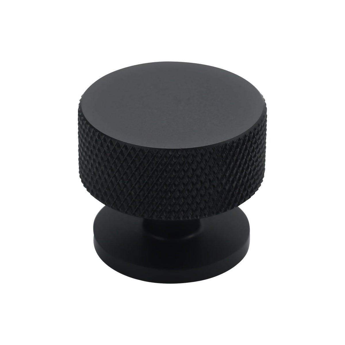 Alzassbg Matte Black Knurled Round Cabinet Knobs 10 Pack, AL6023MB