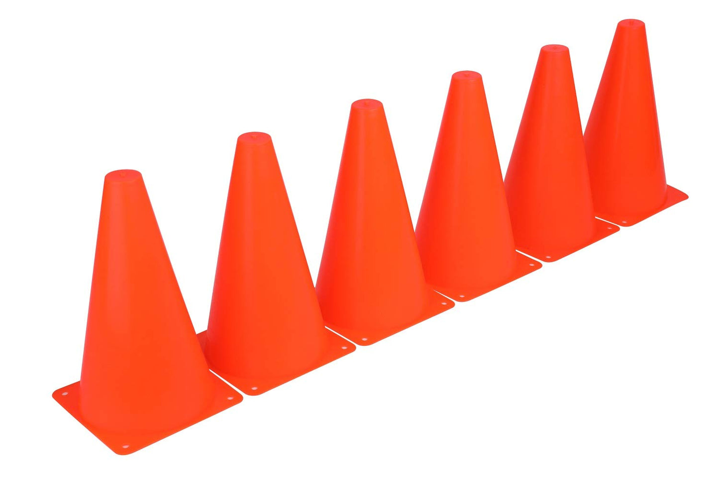 Fragraim 9 Inch Plastic Training Traffic Cones, Sport Cones, Agility Field Marker Cones for Soccer Basketball Football Drills Training, Outdoor Activity or Events - Set of 10, Orange