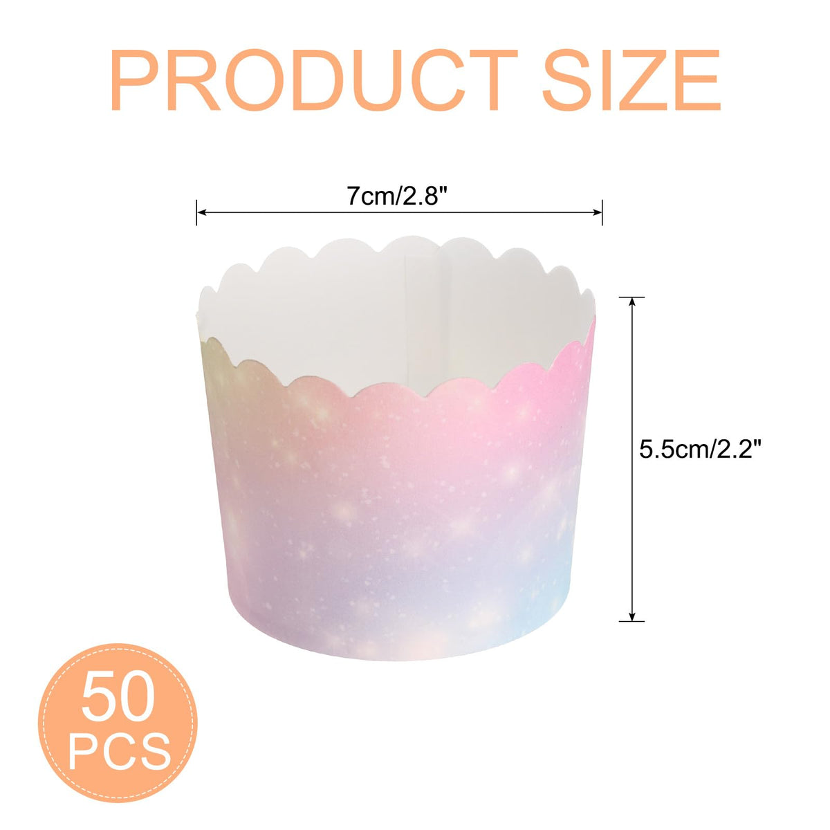 uxcell 50pcs Cupcake Wrappers for Wedding, Paper Baking Cups and Muffins Liners for Birthday Wedding Party Supplies (Gradient Pink)