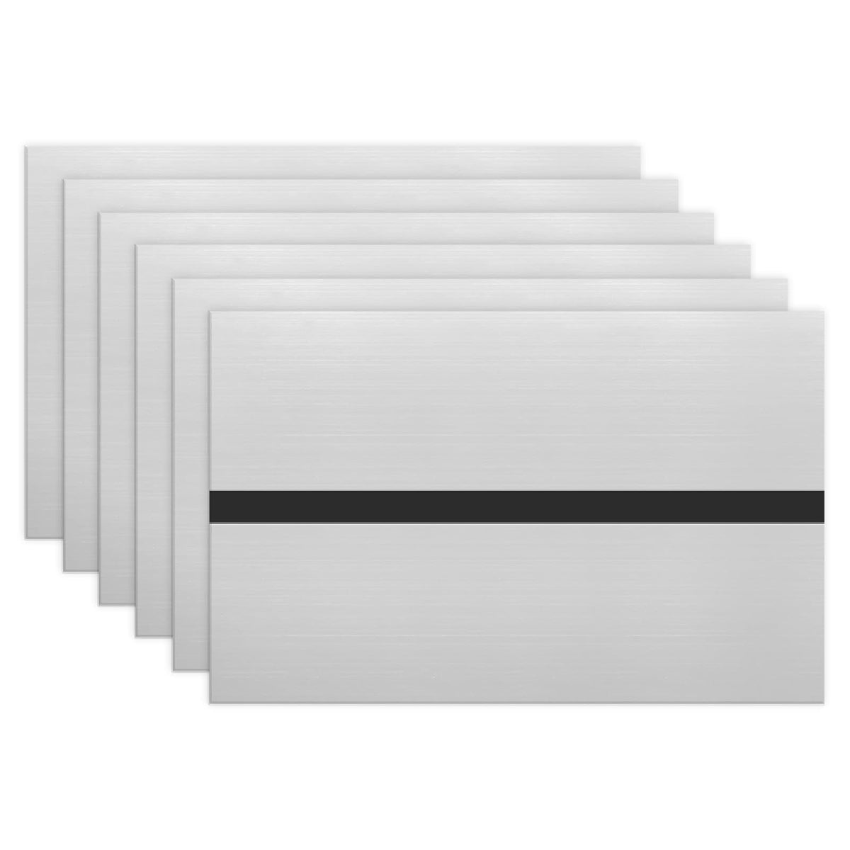 M METERXITY 6-Pack Engraving Blank Materials Double Color 7x11 Inch, 1.3mm Thick ABS Plastic Sheet Name Plate for Door/Office/Desk/Wall/Yard Sign/DIY Carving/Laser Cutting[Silver/Black]