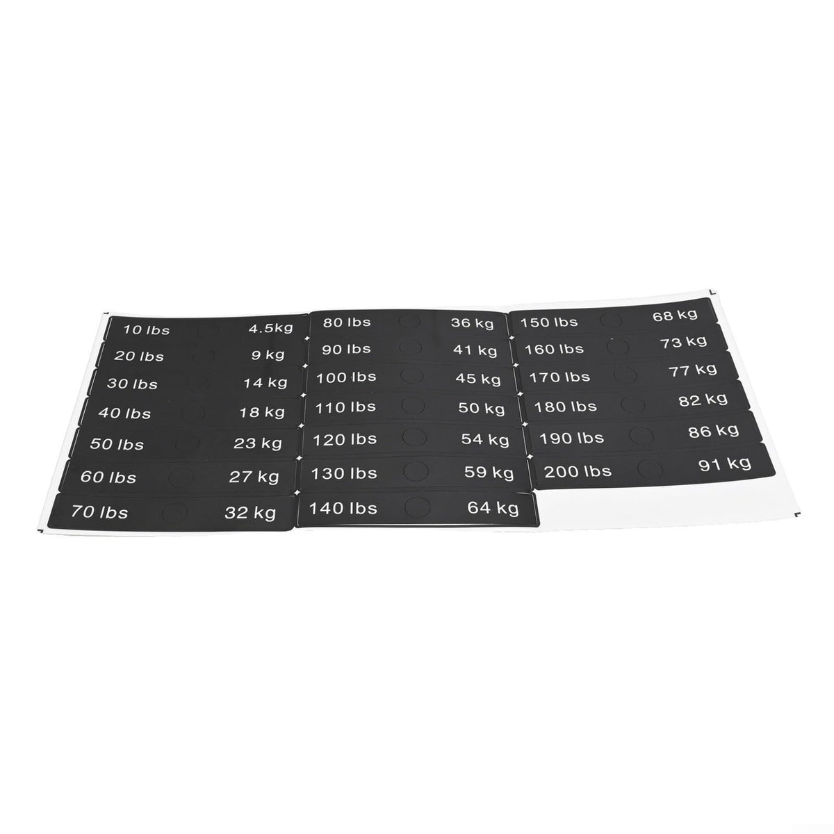 10LB-340LB Fitness Equipment Weight Stickers, PP Labels for Gym Weight Stack Blocks, Quick Identification for Dumbbells Barbells and Cable Machines, Black(10LB-200LB)