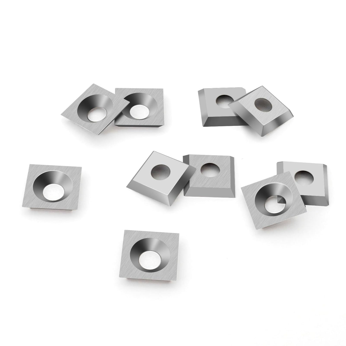 12 x 12 x 1.5mm Tungsten Carbide Inserts Set, 35 Degree Square Straight Carbide Inserts Lathe Tools for Spiral Helical Planer And Slab Flattening Router Bit,Supplied with 10 pcs Screws