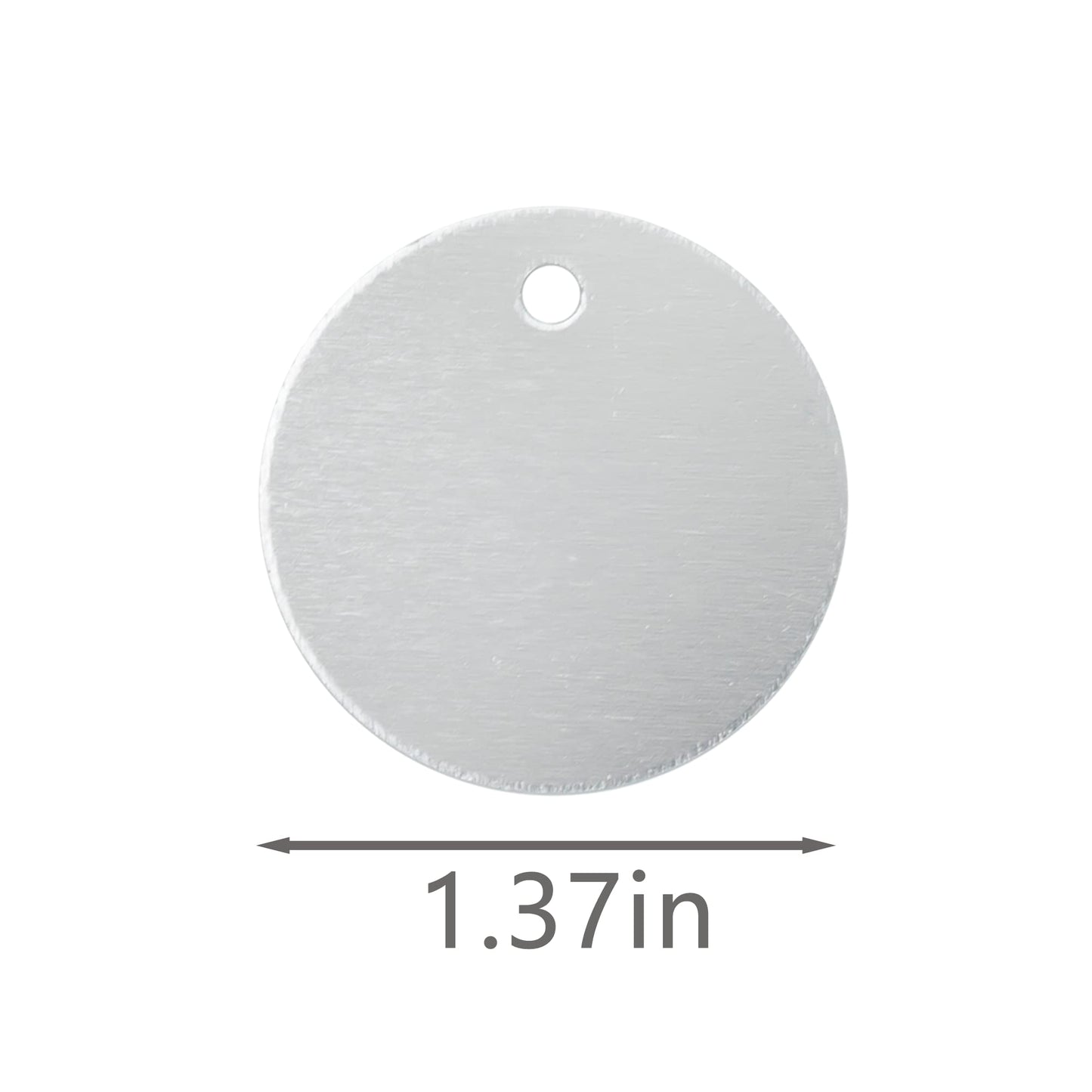 StayMax Round Aluminum Blank Tags Stamping Blanks Engraving Blanks 25 Pack (Siver)