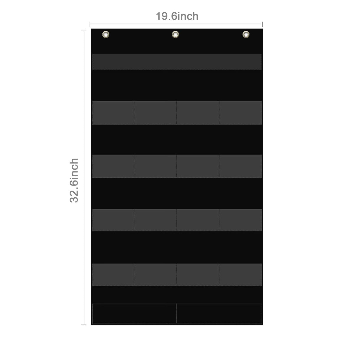REGELETO Class Jobs Pocket Chart with 17 Pockets and 2 Storage Bags,Class Management Educational Pocket Chart Teacher's Helper Size: 32.6" L x 19.6 H inch Bulletin Board for Classroom (Black)