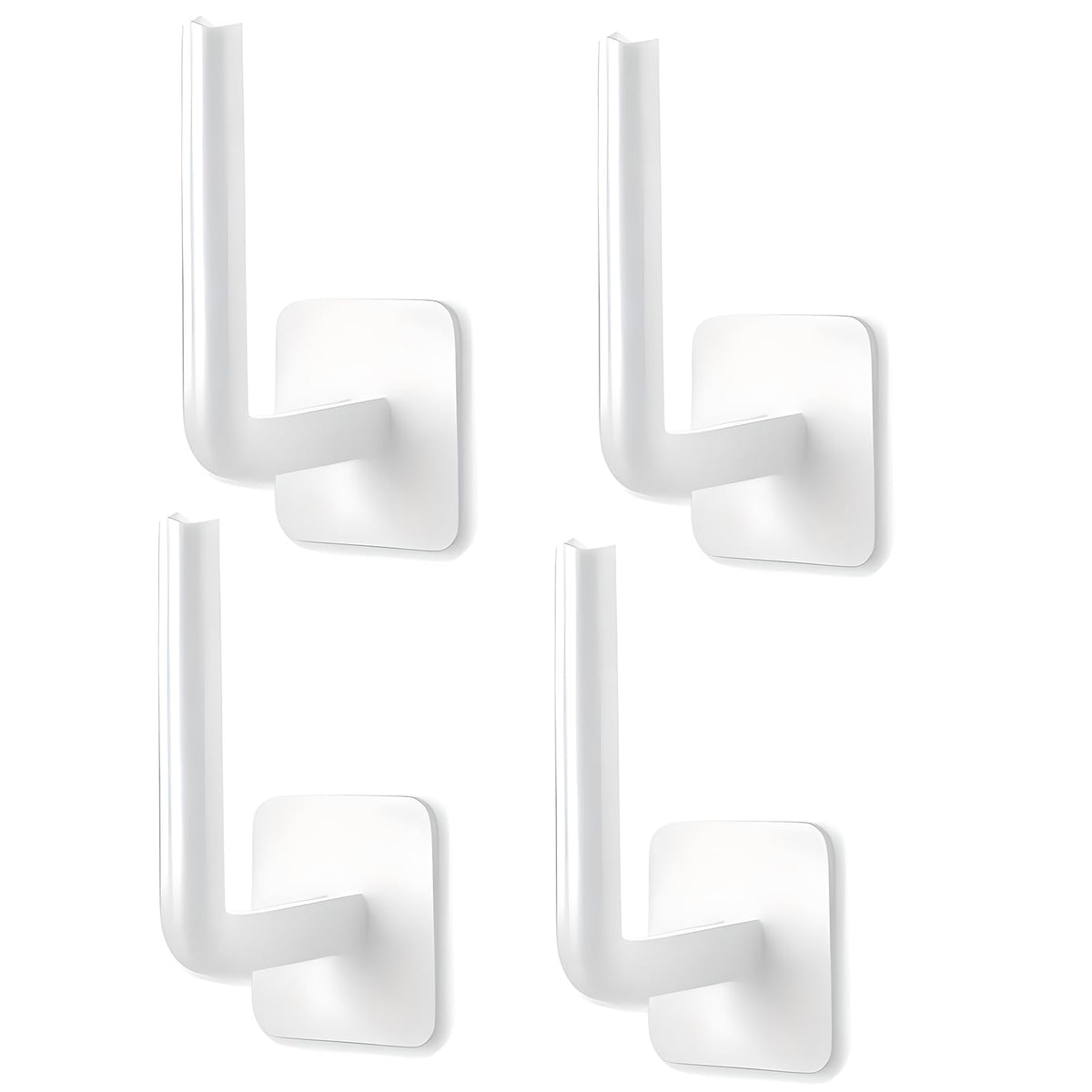 4 Pcs Curtain Holders, Self-Adhesive Hooks, L-Shaped Curtain Holdbacks, No Drill Curtain Pull Backs for Kitchen Living Room Office