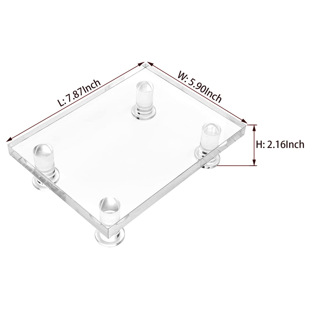 Bigfety Acrylic Pedestal Tray Stand Riser for Bathroom Kitchen countertop, Clear Display Base Home Decor