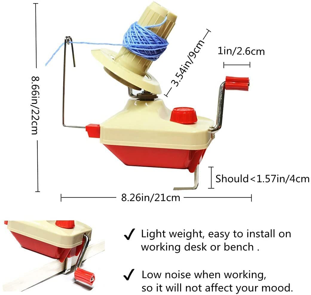 Yarn Ball Winder, Convenient Ball Winder for Yarn,Yarn Swift and Ball Winder Combo with Easy Installation for Yarn Storage + 53 Pieces Stitch Knitting Needles + 1 Pieces Scissors