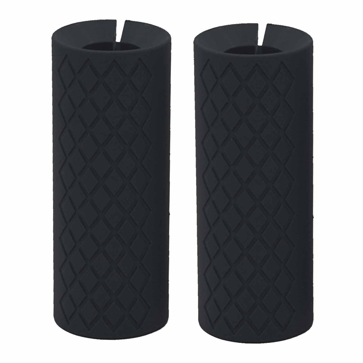 AIKESIWAY Thick Dumbbell & Barbell Grips for Weightlifting - High-Density Silicone Rubber, Non-Slip Gym Grips for Muscle Growth, Hand Stress Relief, Arm Blaster Adapter (1 Pair) (Black)