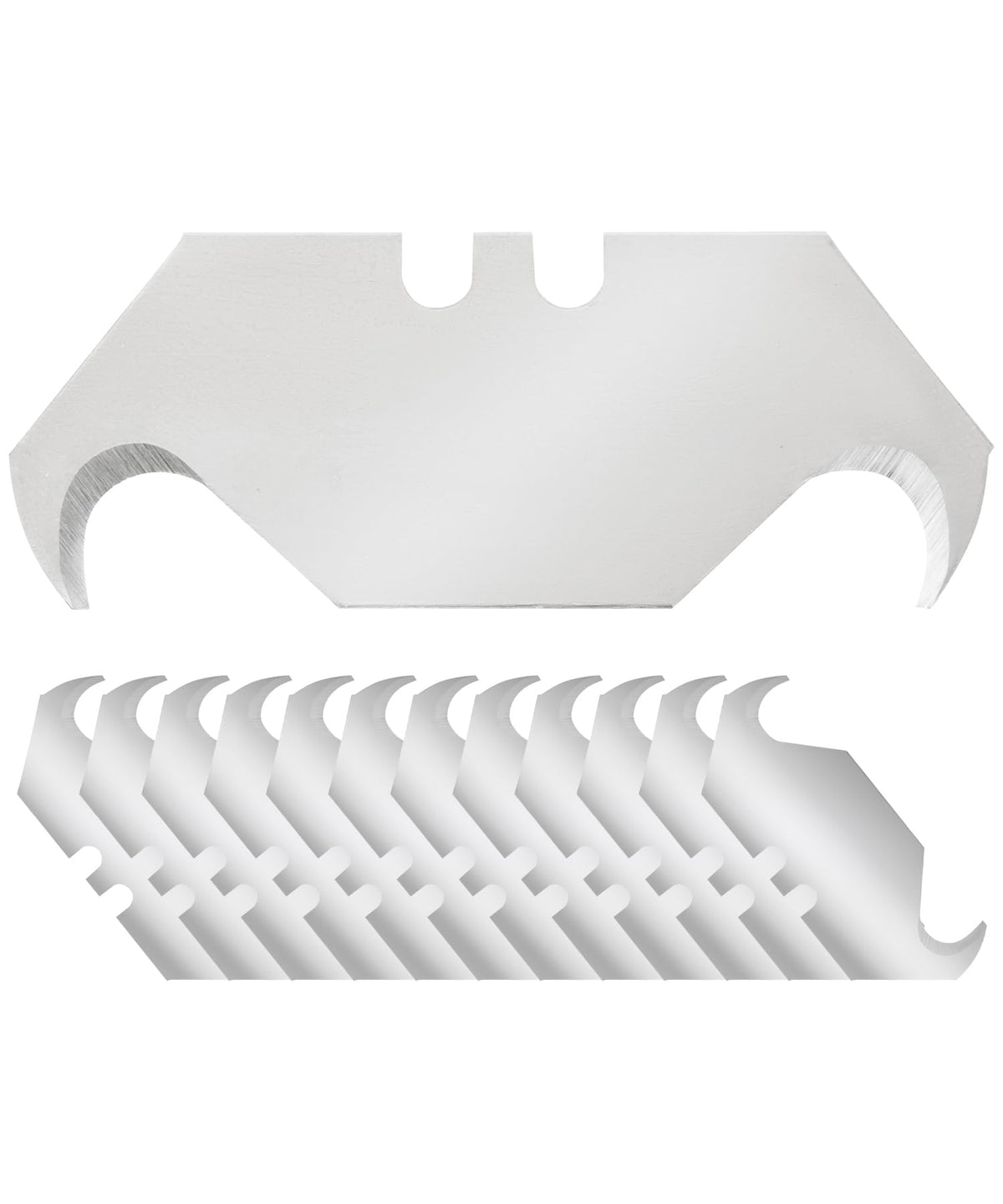 Bates- Utility Knife Blades with Hook Edge, 60 Pack, Carbon Steel, Silver, Replacement Blades for Box Cutter, Utility Knife Refills
