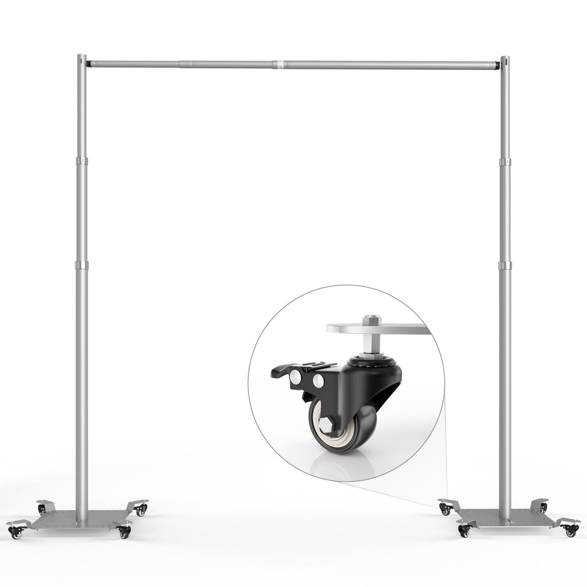 EMART Pipe and Drape Backdrop Stand Kit, Heavy Duty Adjustable Photo Background 10ftx10ft with Wheels, Metal Frame with Flat Base for Photography Wedding Party Decorations