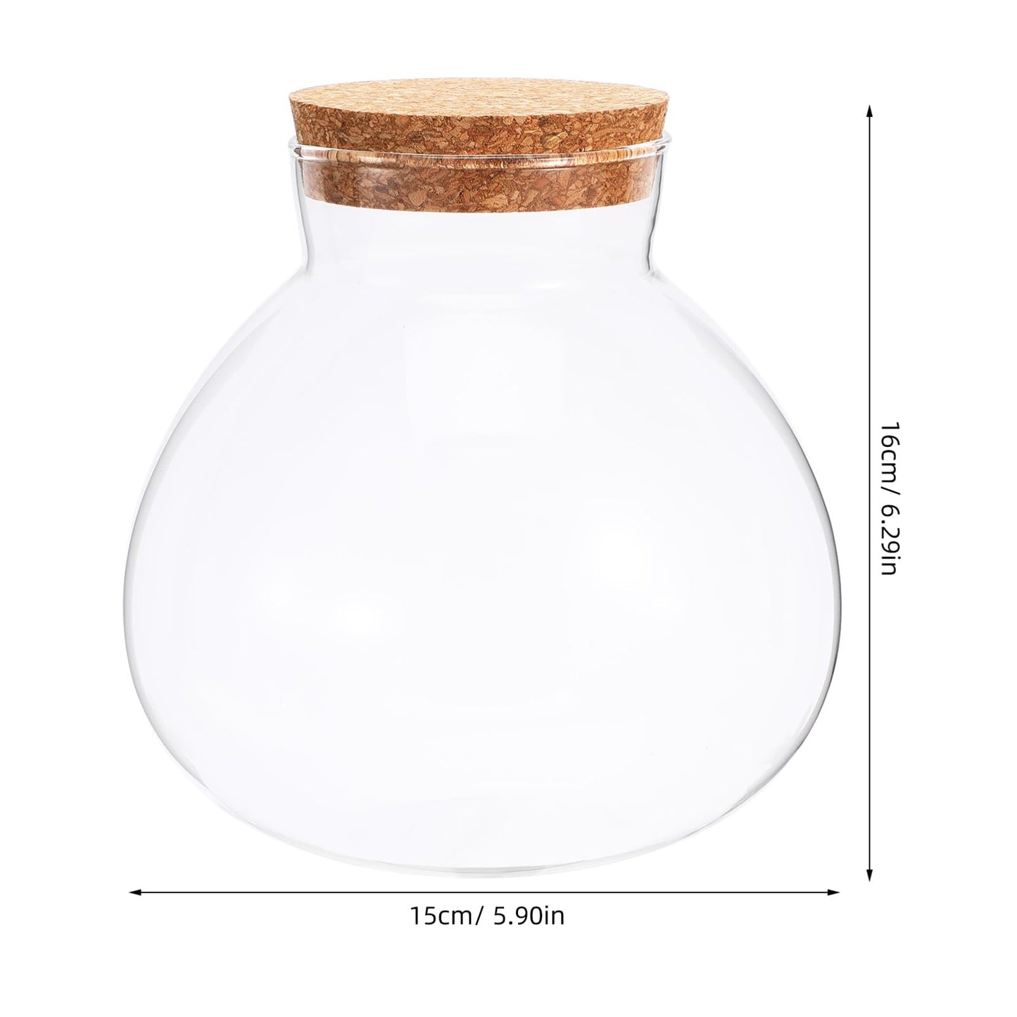 Cabilock Glass Terrarium Jar with Cork Lid, Ecological Bottle Micro Landscaping Bottle Storage Container Home Office Decor for Succulents Ferns and Decorative Plants