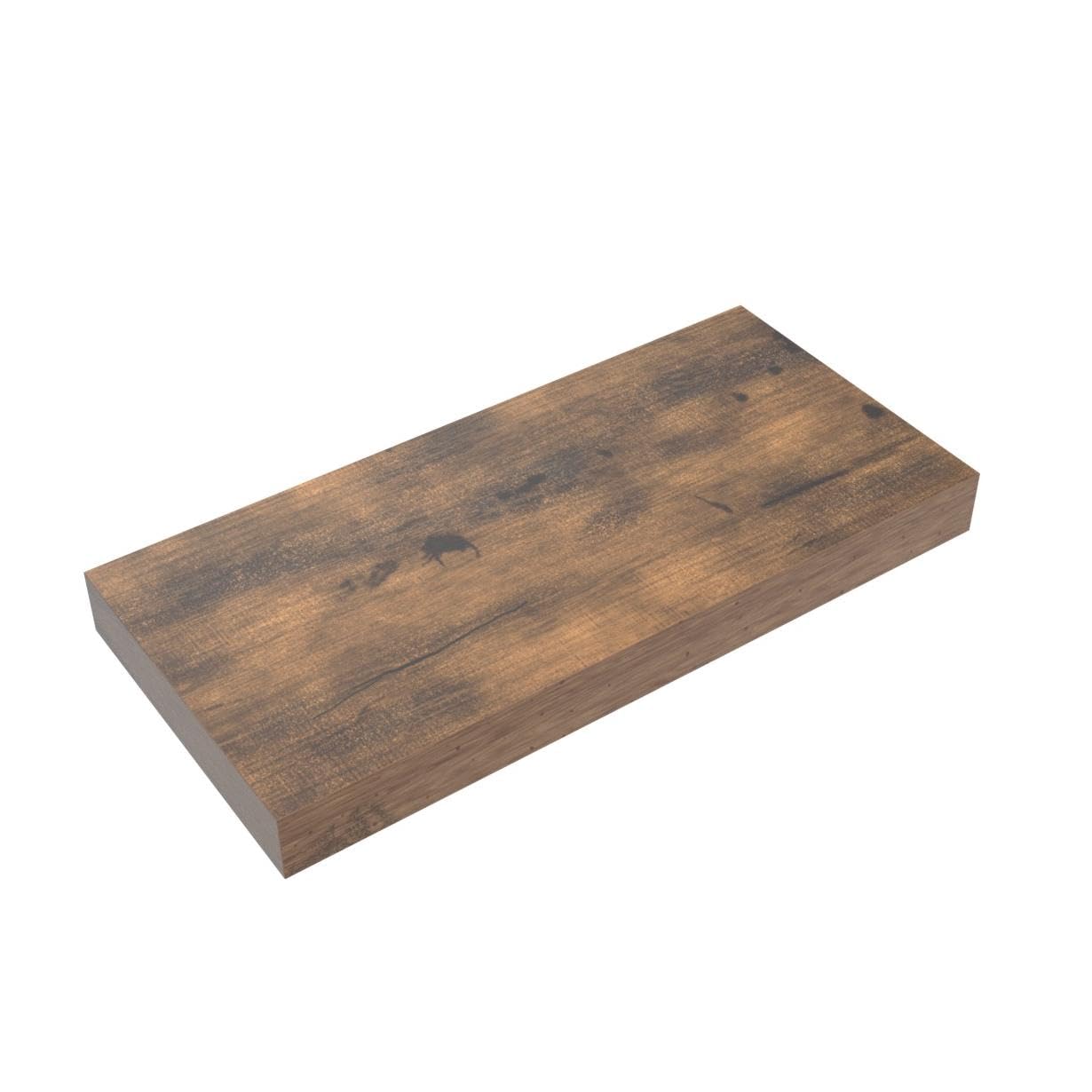 QEEIG Floating Shelves for Wall Bathroom Shelf Bedroom Kitchen Living Room Hanging Book Shelves Small Farmhouse Decor 16 inch Set of 3, Rustic Brown (015-BN3)