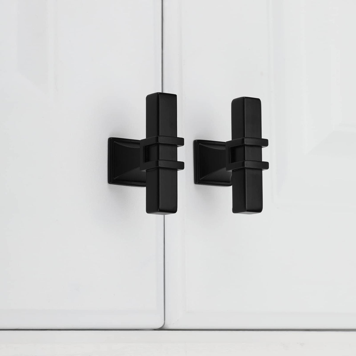 Lepatape 10 Pack Cabinet Knobs Black Dresser Drawer Knobs - Black Kitchen Cabinet Pulls T Bar Kitchen Hardware