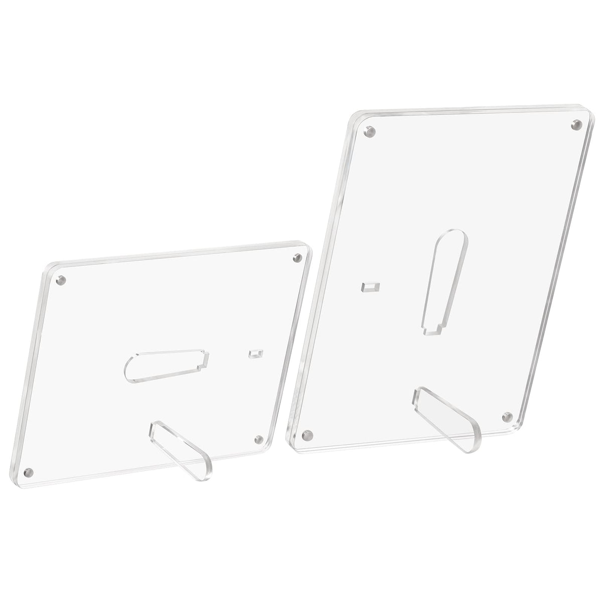 Boxalls 6x8 Inches Acrylic Picture Frame with Stand, Clear Photo Frame with Magnets for Tabletop Display Horizontally or Vertically