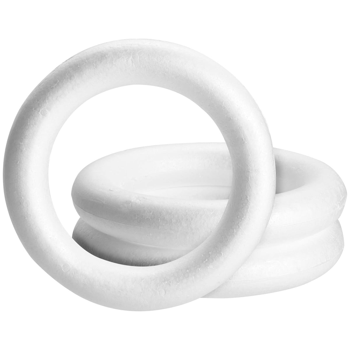 Juvale Foam Wreath Form - 12 x 12 x 2 in, Pack of 3, White - Foam Wreath Ring