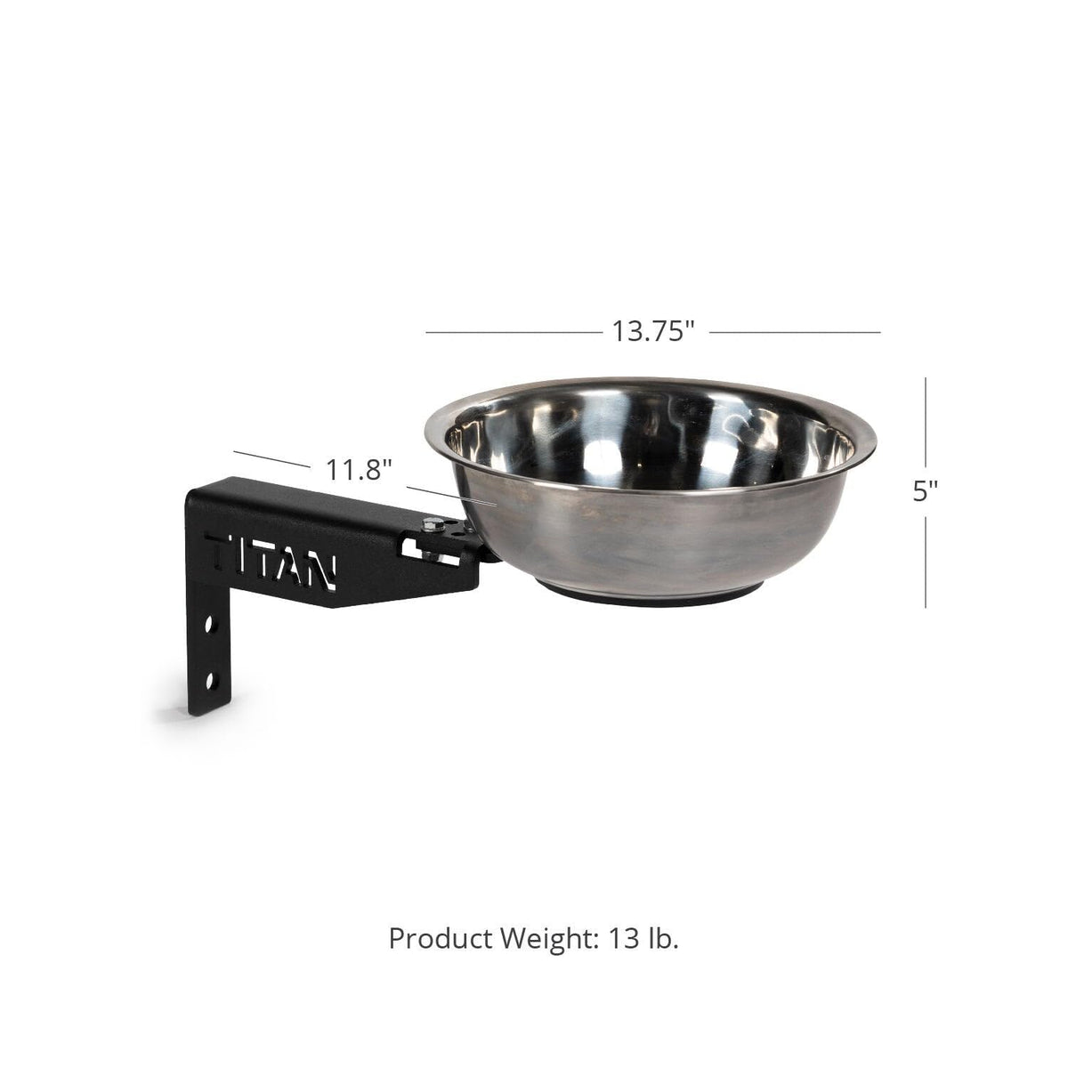 Titan Mounted Rack-Mounted Chalk Bowl Fits T-3 or X-3 Series Power Racks, 14" Stainless Steel Bowl