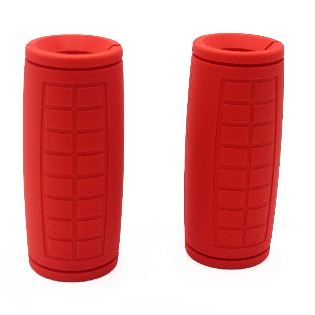 yuhqc Weight Bar Grips Fit Standard Barbell, Dumbell Handles, Thick Bar Training Adapter for Weightlifting & Cable Attachments Fitness Training Rope Grips for Body Arm Forearm Builder Strength(Red)