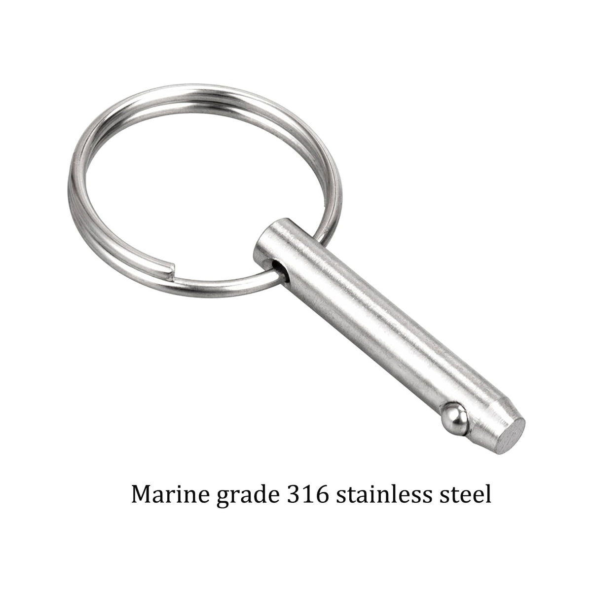 4 PCS Marine 316 Stainless Steel Quick Release Pin Bimini Top Pin, Diameter 3/16"(4.8 mm), Overall Length 1.37"(35 mm), Usable Length 0.866"(22 mm)