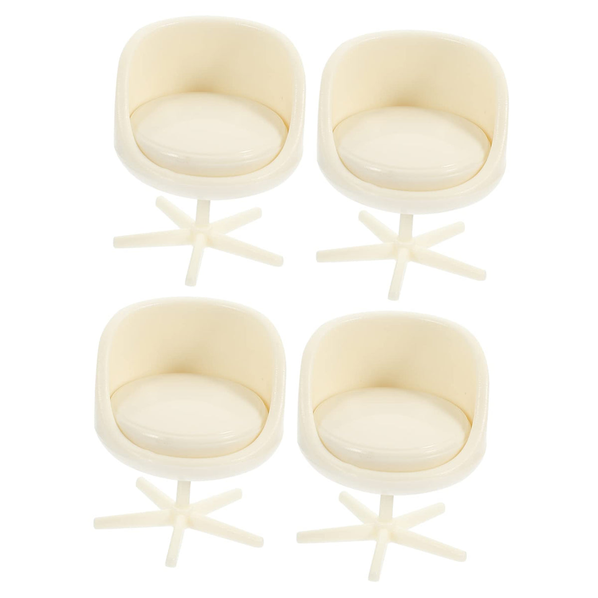 TOYANDONA 4pcs Dollhouse Armchair - 1/25 Scale Miniature Chairs Dollhouse Rotatable Chairs Miniature Armchair for Doll House Furniture Accessories Decors