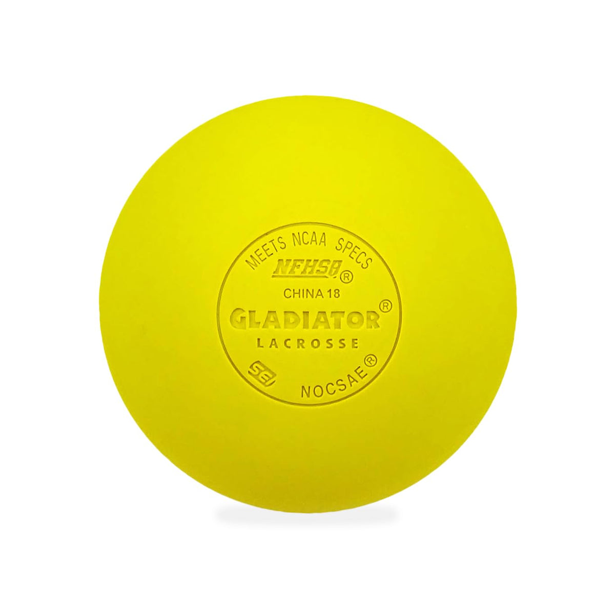 Gladiator Lacrosse® Single Official Lacrosse Ball – Yellow – Meets NOCSAE Standards, SEI Certified