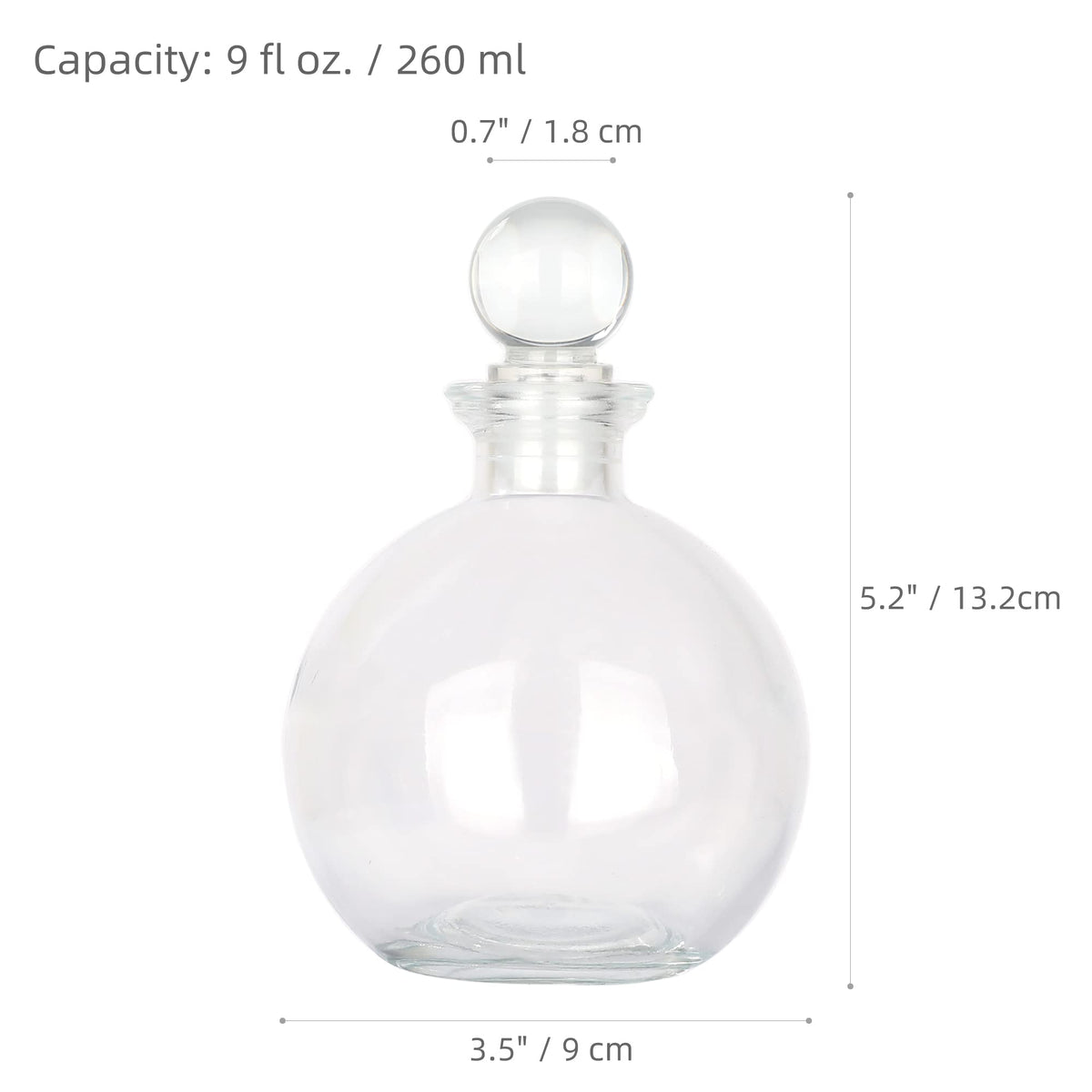 Magic Season Decorative Glass Bottles - 9 fl oz. Potion Bottles (2 Sets w/Glass Stoppers)