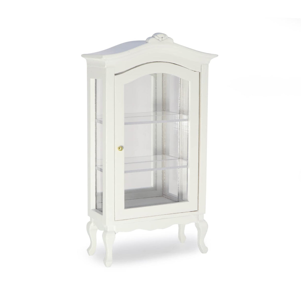 Miniature Furniture Display Shelf 1:12 Wooden Cabinet with Mirror & Three Shelves Bookshelf Dollhouse Display Stand Decoration Accessories Mini Diningroom Scene Ornaments