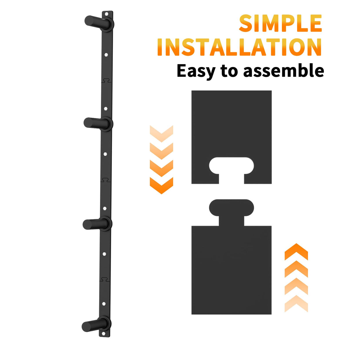 EVERYMATE Weight Plate Storage Rack, Wall Mounted Weight Plate Holder, Bumper Plate Storage for Home Gym, Heavy Weight Plates Holder Fit 2"Plates (4peg)