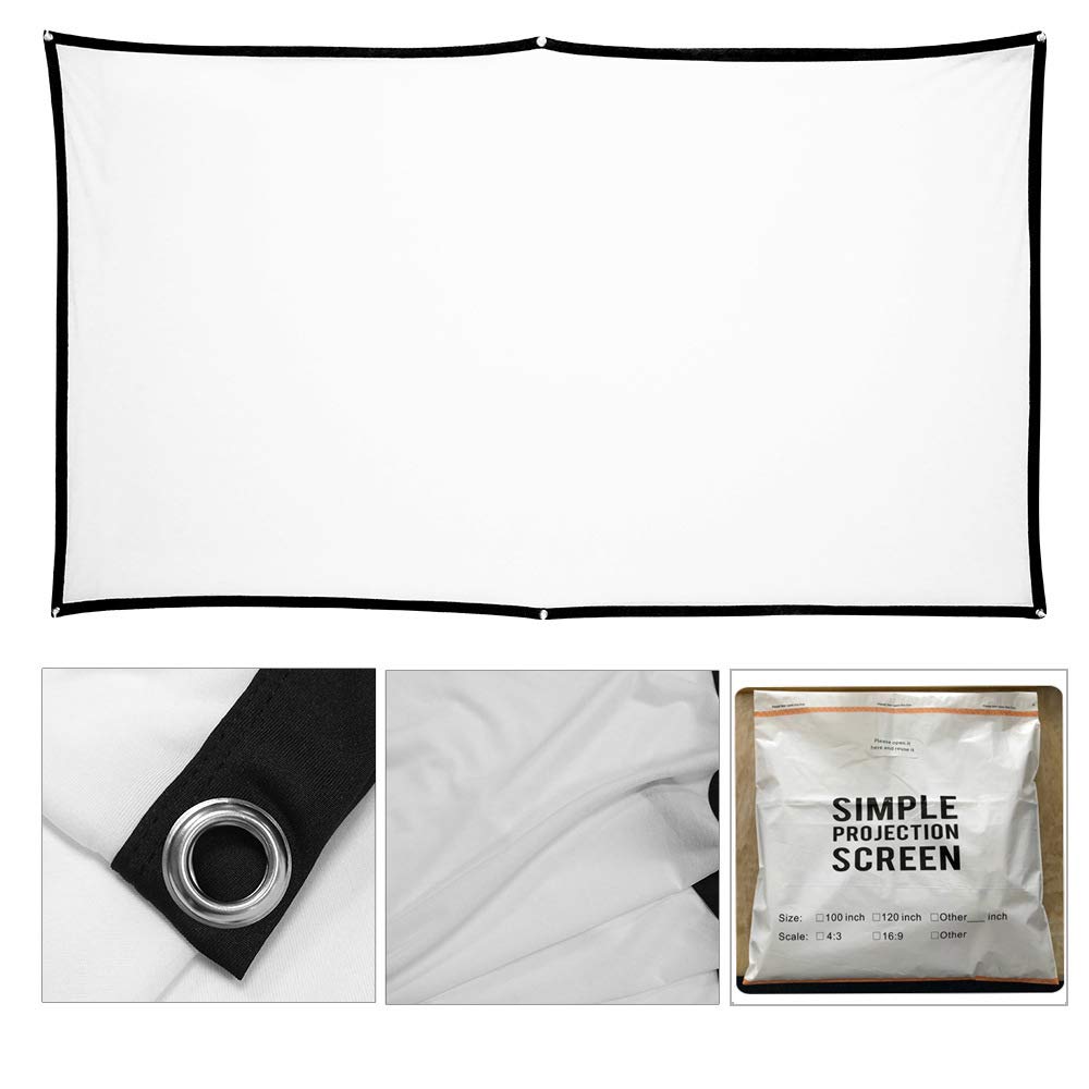 44" x 76" Holographic Rear Projection Screen, with Mounting Foldable and Portable Anti Crease Indoor Projection Double Sided Video Projector Screen, for Projecting Christmas Movie Videos, Film Night