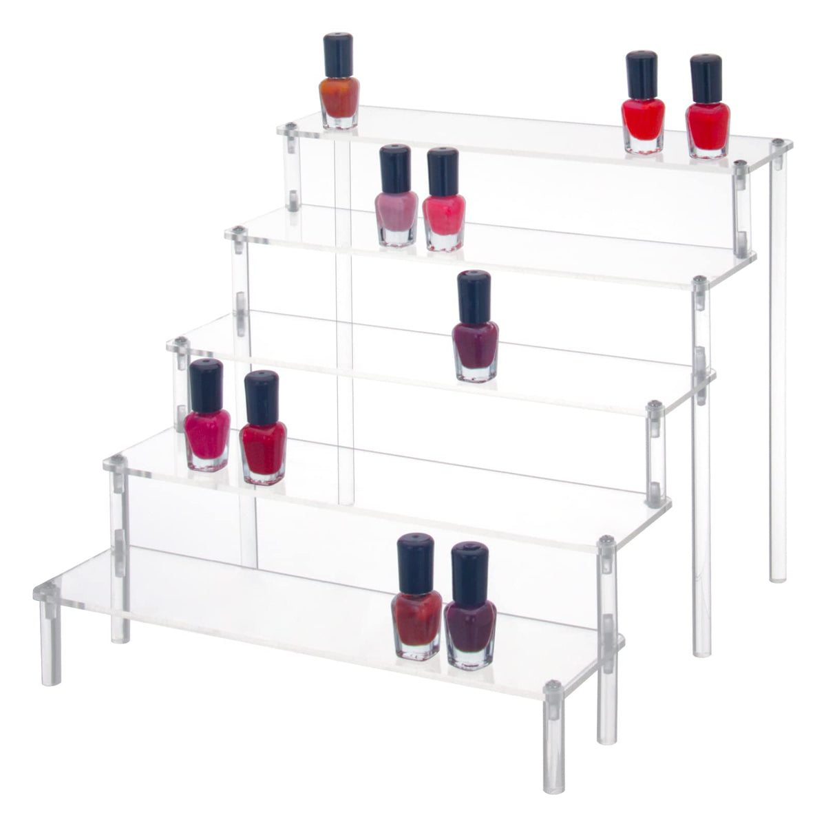 DIWNELEM 5 Tier Acrylic Risers - Acrylic Display Stands for Countertop Organizer, Collections and Cosmetics (11.6 * 11.8 * 9.6 inch)
