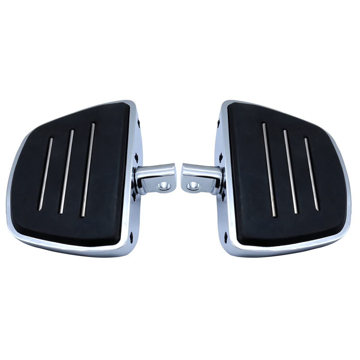 Motorcycle Mini Board Floorboards Footpegs Pedals Footrests Highway Pegs with Male Mount Adapters & Anti-Slip Rubber Universal for Harley Davidson Dyna Touring Dyna Suzuki Yamaha Triumph (Chrome)