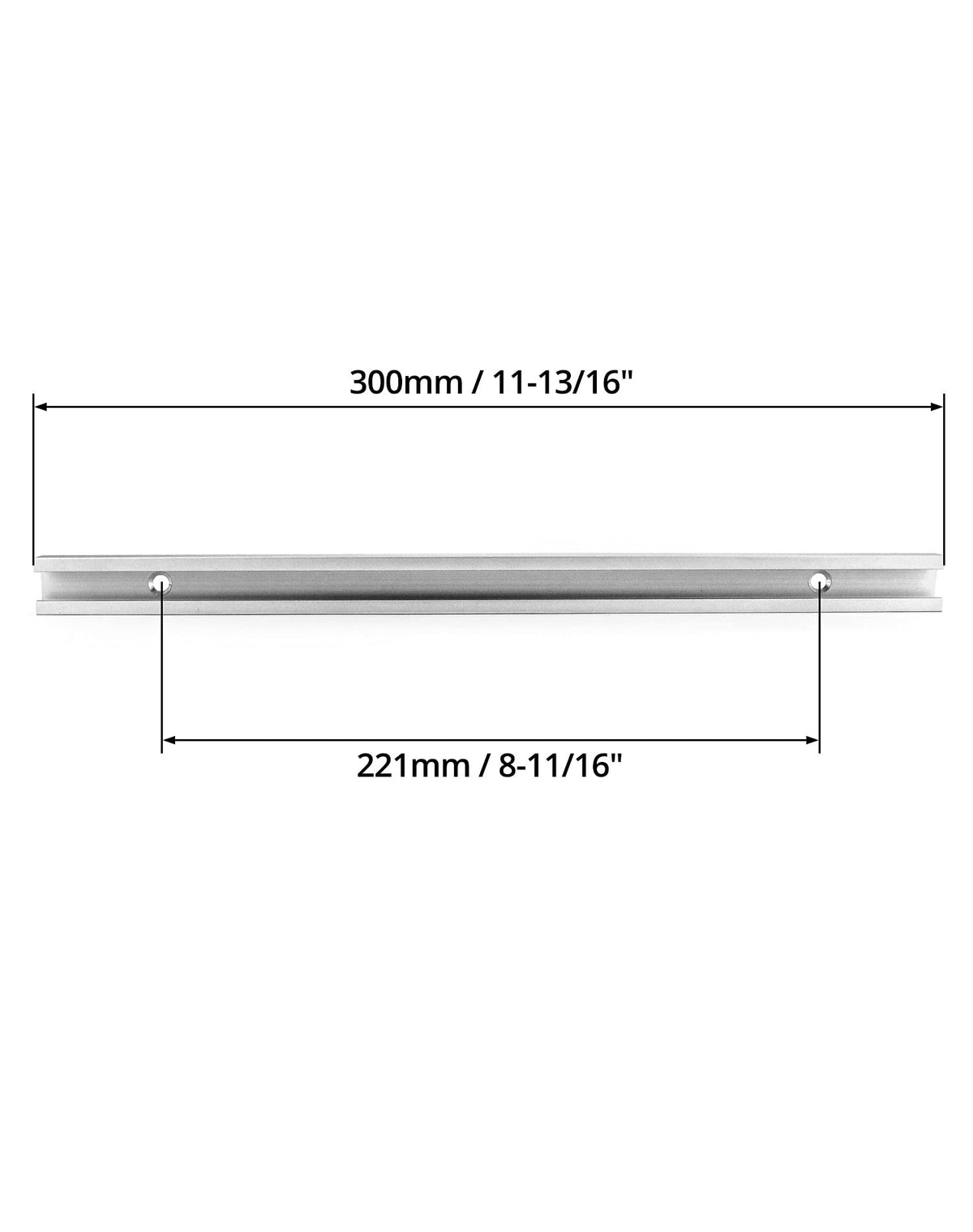 QWORK Aluminum T Track, 2 Pack 12 Inch Universal Double Cut Profile T Track, with Predrilled Mounting Holes and Screws, Woodworking and Fixtures, for Drill Press Table, Router Table