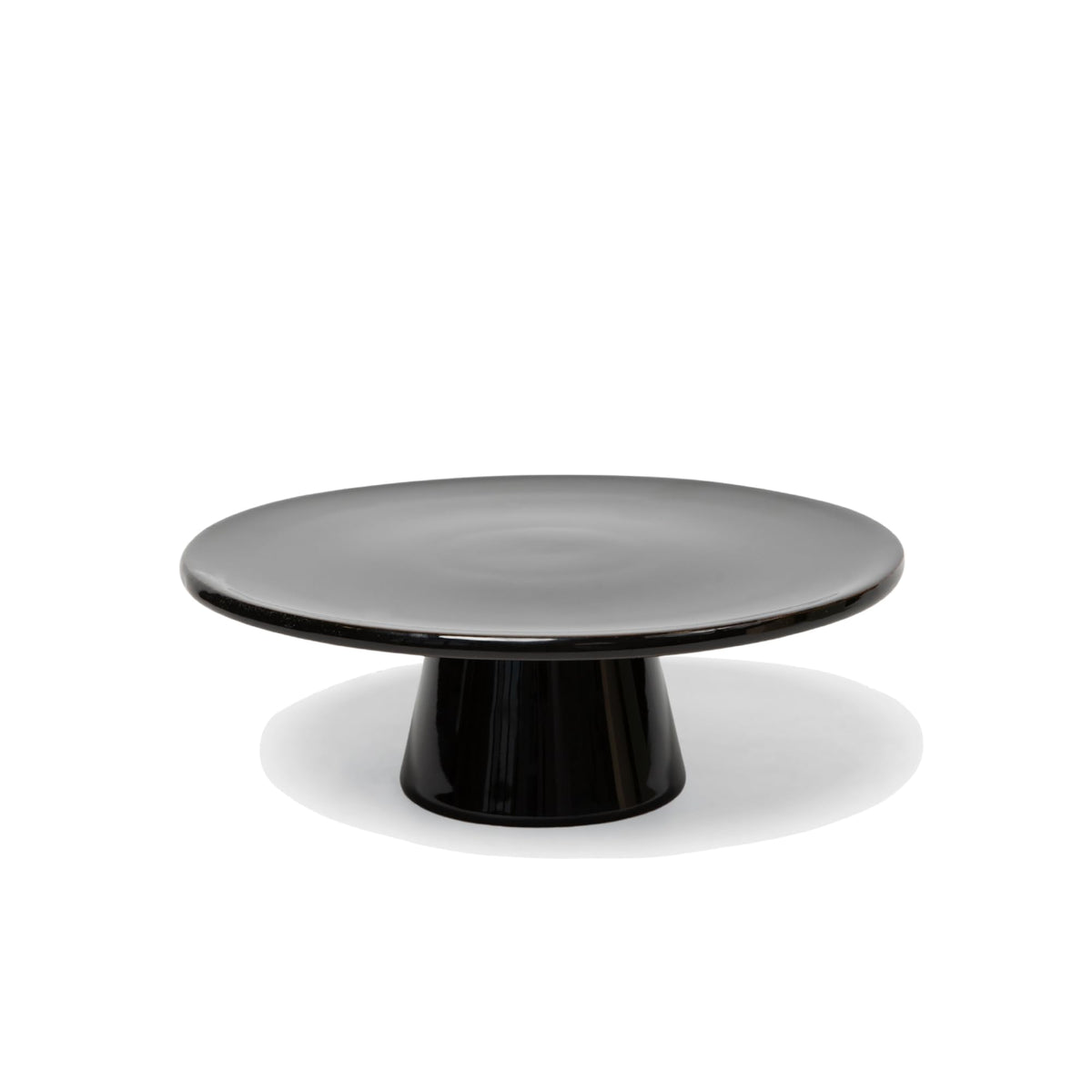 The Cake Stand – 10 Inch Gloss Ceramic Pedestal Cake Stand, Modern Footed Dessert Stand for Cakes, Cupcakes, Cookies & More (Black)