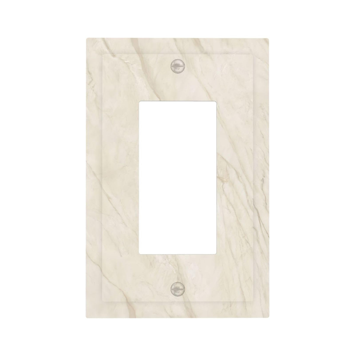 White Taupe Marble Abstract Luxury Decorative Outlet Covers 1 Gang Single Rocker Light Switch Cover Plate Wall Plates GFCI Faceplate for Bathroom Kitchen Home Decor