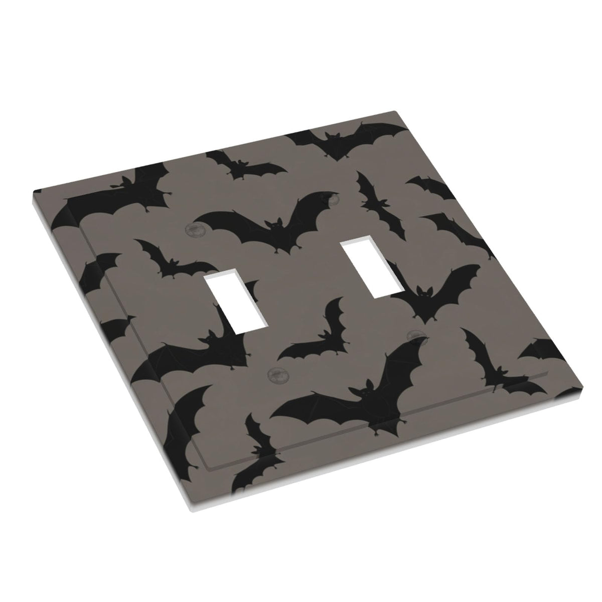 Moupodun Gothic Bats Light Switch Cover Plate Brown Decorative Halloween Toggle Light Switch Wall Plate Midsize 2-Gang 4.88" x 4.92" Double Switch Cover