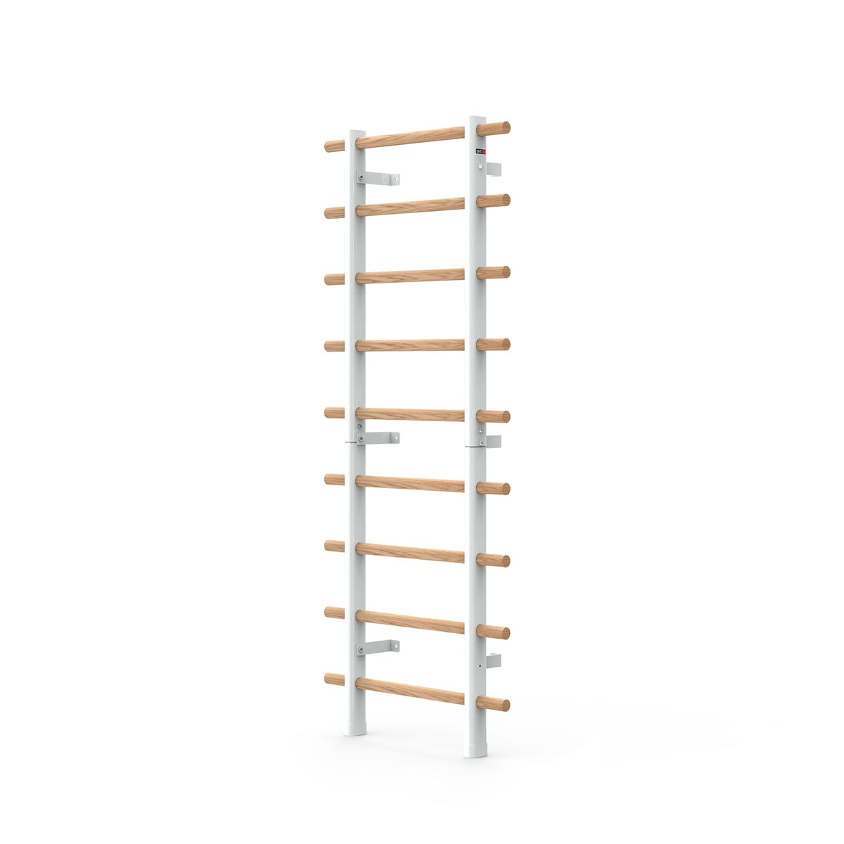 DHT Swedish Ladder Wall Gym, Wood Stall Bar, Suspension Trainer with 9 Strategic Rods, Indoor Jungle Gym for Kids and Adult, Wall Bars for Home, School, Physical Therapy and Gymnastics, White