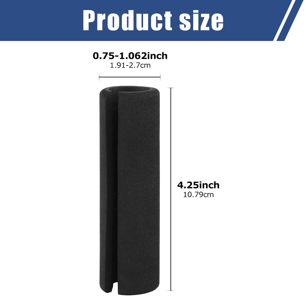 4 Pcs Handle Grips Set,with Hook and Loop Straps Foam Tubing Grips Shock Absorption Foam Handles Covers Handle Covers for Fitness Home Lawn Bicycle Motorbike H-andlebar Replacement(Color:Black)