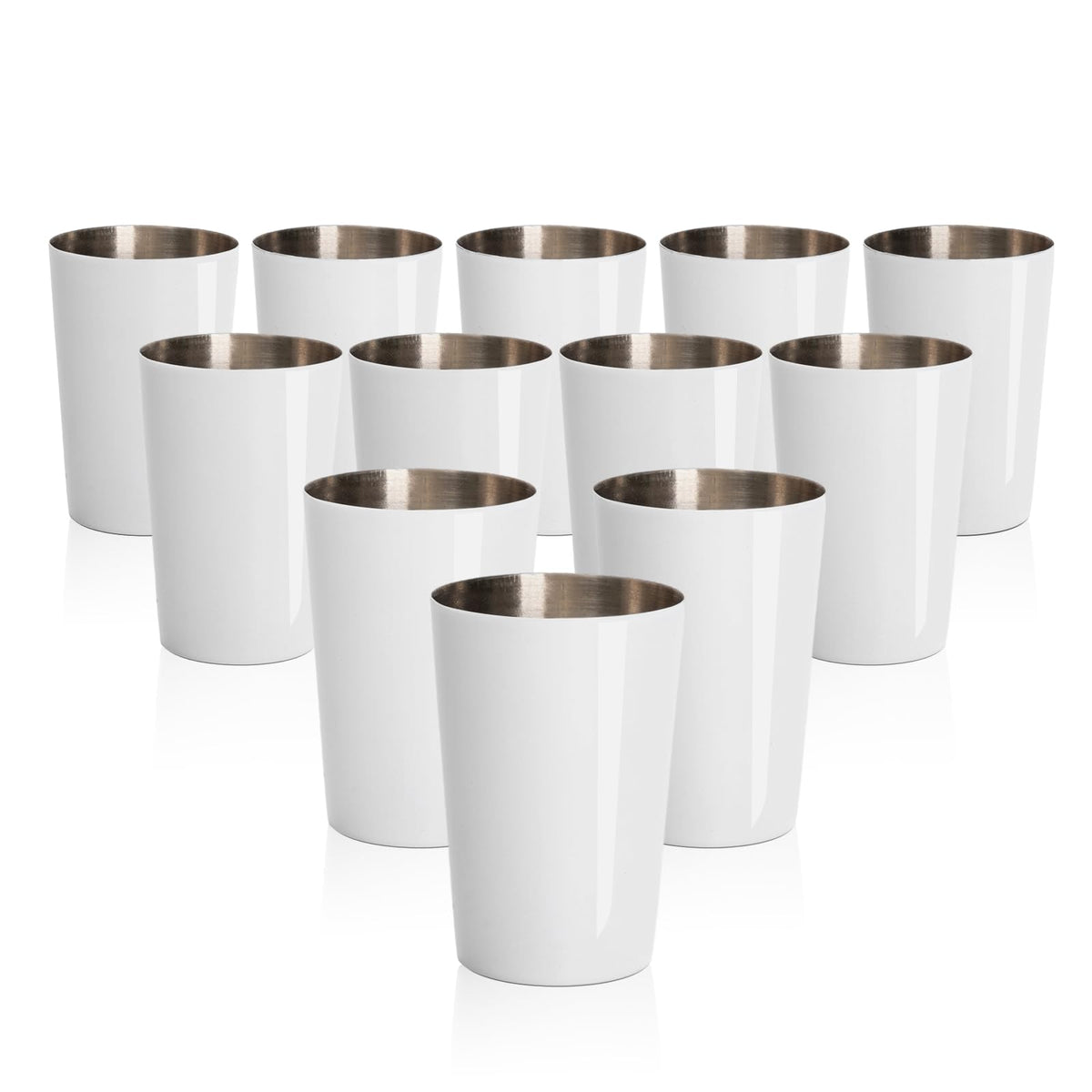 PYD Life 12 Pack 2 OZ Sublimation Shot Mugs Tumblers Blanks Bulk White Mini Wine Tumbler Stainless Steel Tumblers Cups without Lid and Straw for Sublimation Oven Printing