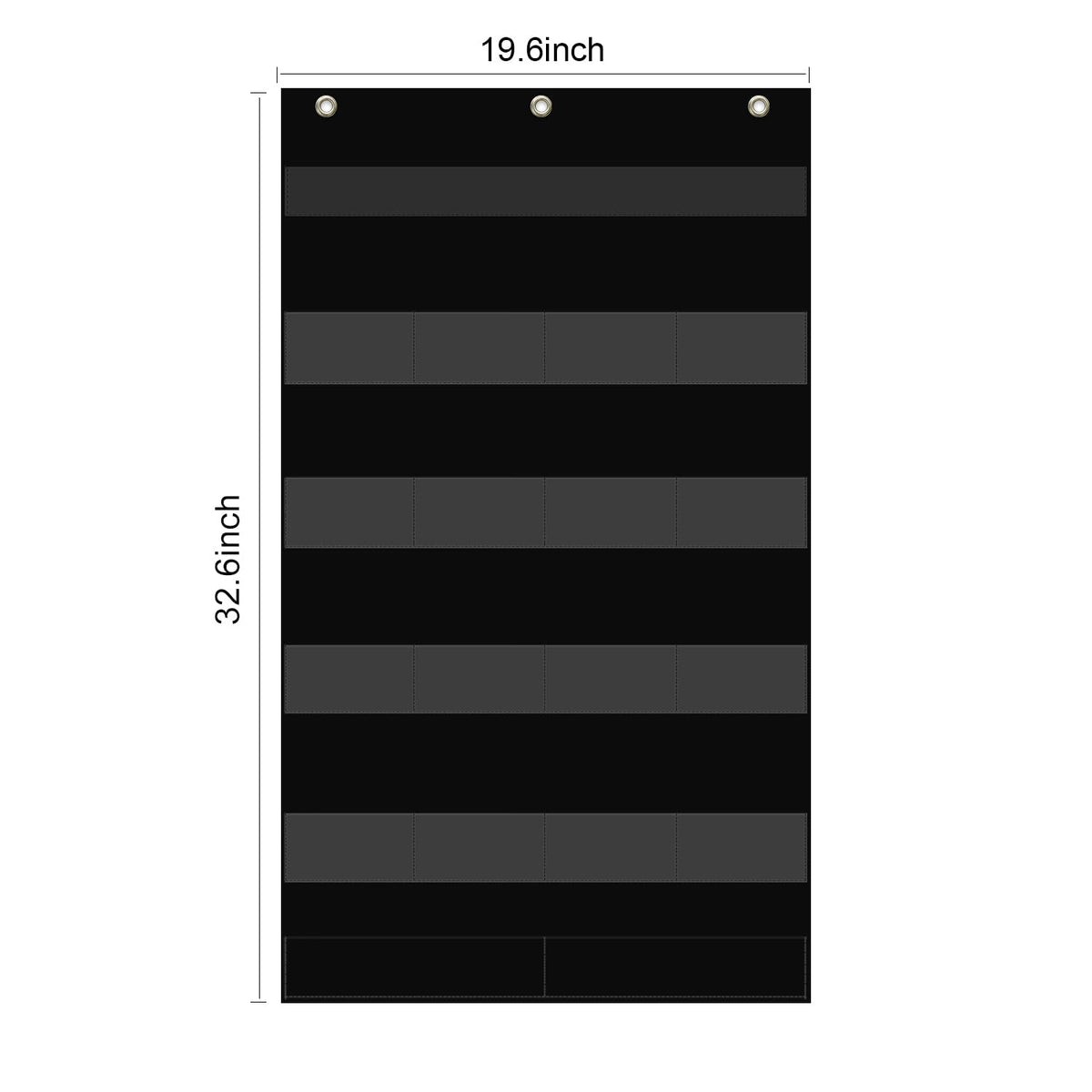 REGELETO Class Jobs Pocket Chart with 17 Pockets and 2 Storage Bags,73 Cards Class Management Educational Pocket Chart Teacher's Helper Size: 32.6" L x 19.6 H Bulletin Board for Classroom (Black)