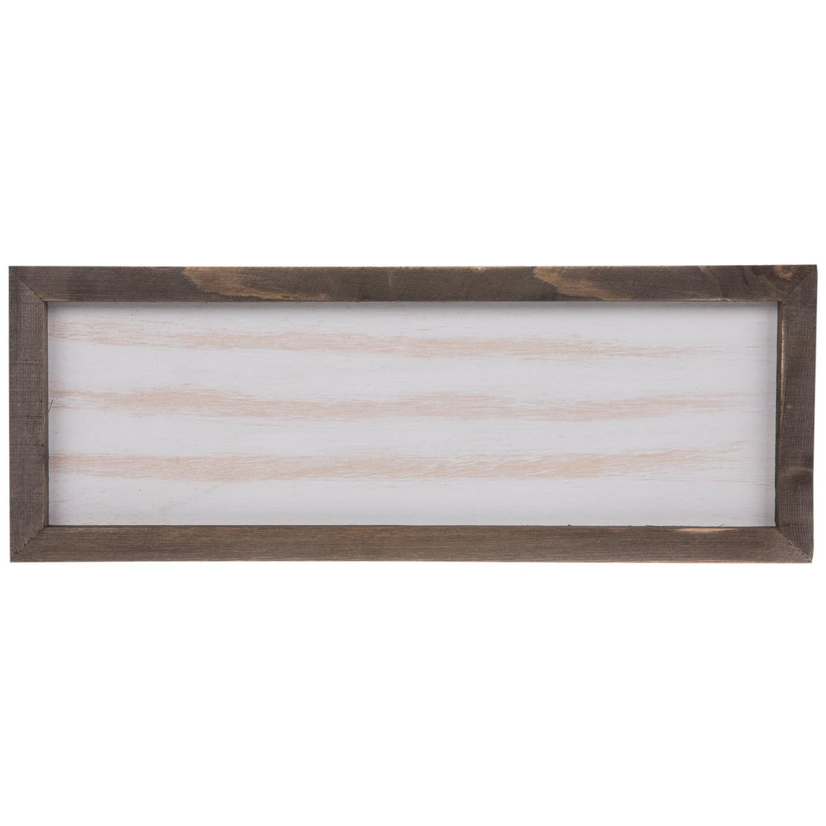 Hobby Lobby Unfinished Rustic Wood Wall Decor Sign, 14 7/8" x 5 1/2" inches (37.78 x 13.97 cm), Whitewash Interior, Brown Frame, DIY Craft Project