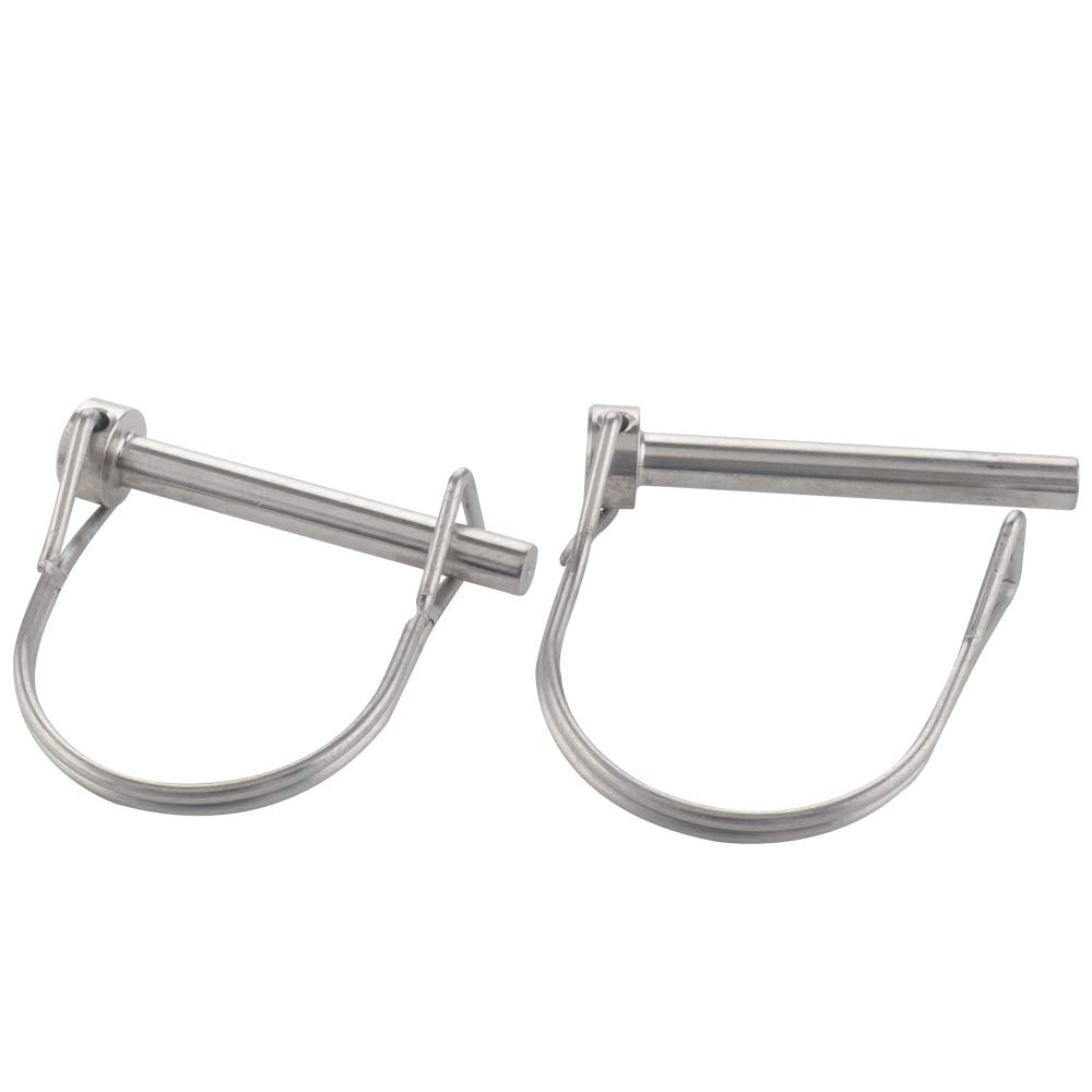 2 Pack Safety Coupler Pin 1/4" x 1.97"(6.3mm x 50mm), Full Marine Grade 316 Stainless Steel Heavy Duty Shaft Locking Pin