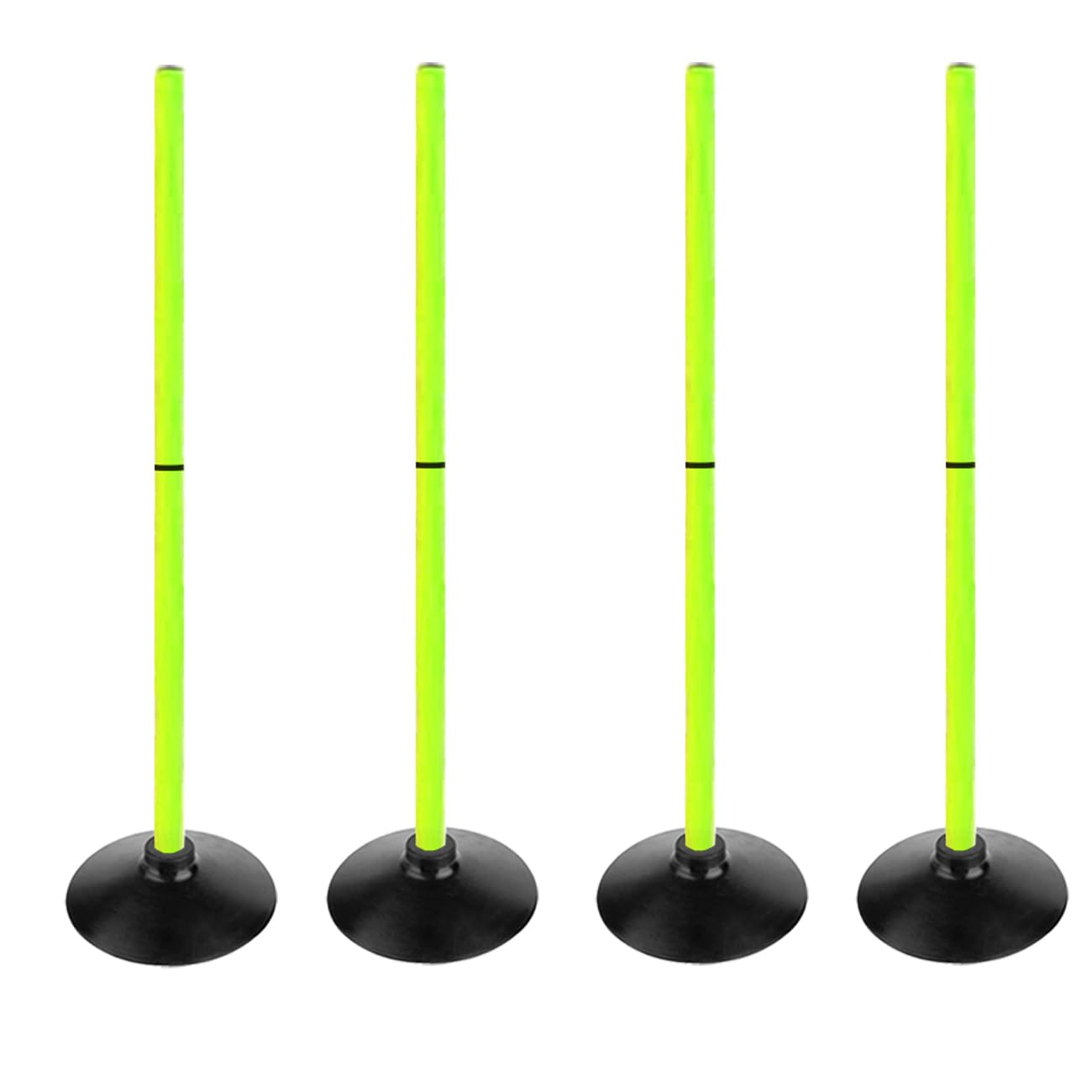 ASENVER Fluorescent Green Soccer Agility Poles Set Detachable Sports Trainning Speed Pole Slalom Poles with Rubber Base Sport Traning Equipment (Pack of 6, 3.3 FT)